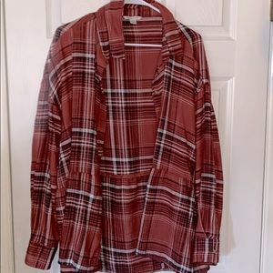 🦋 American Eagle Plaid Burnt Orange Flannel